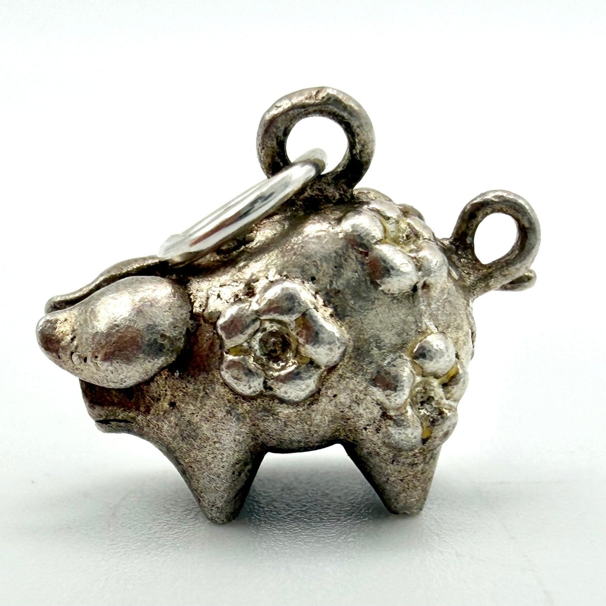 Vintage Sterling Silver Pig Charm