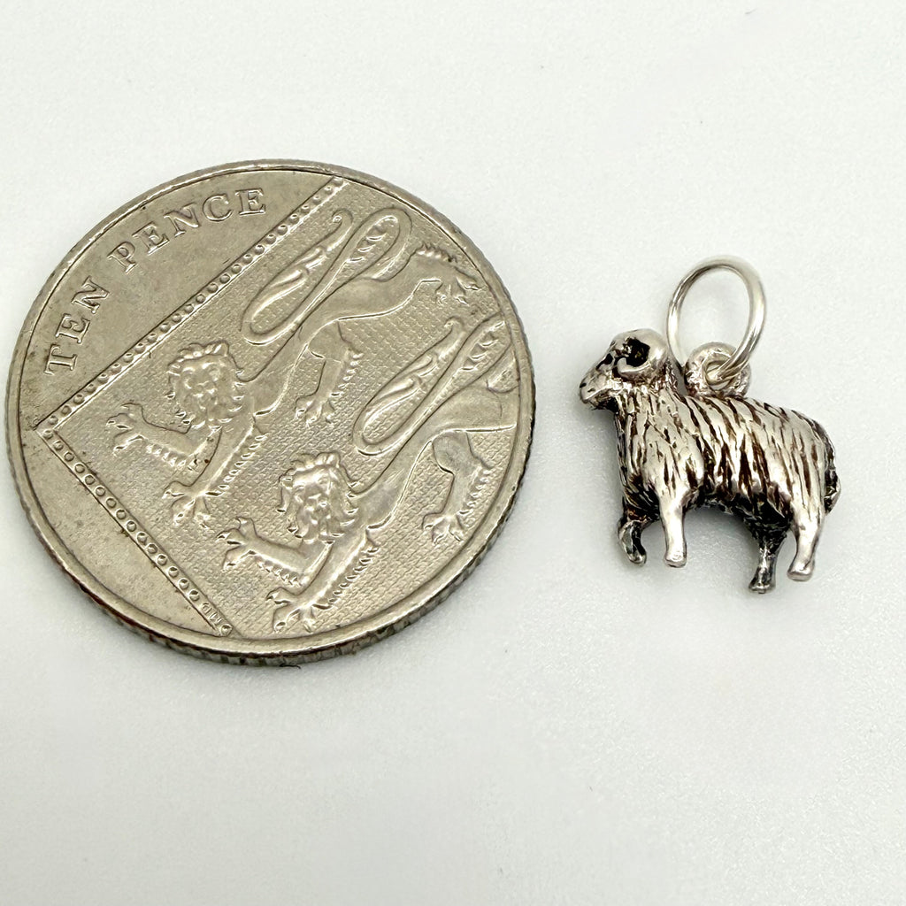 Vintage Sterling Silver Ram Sheep Charm