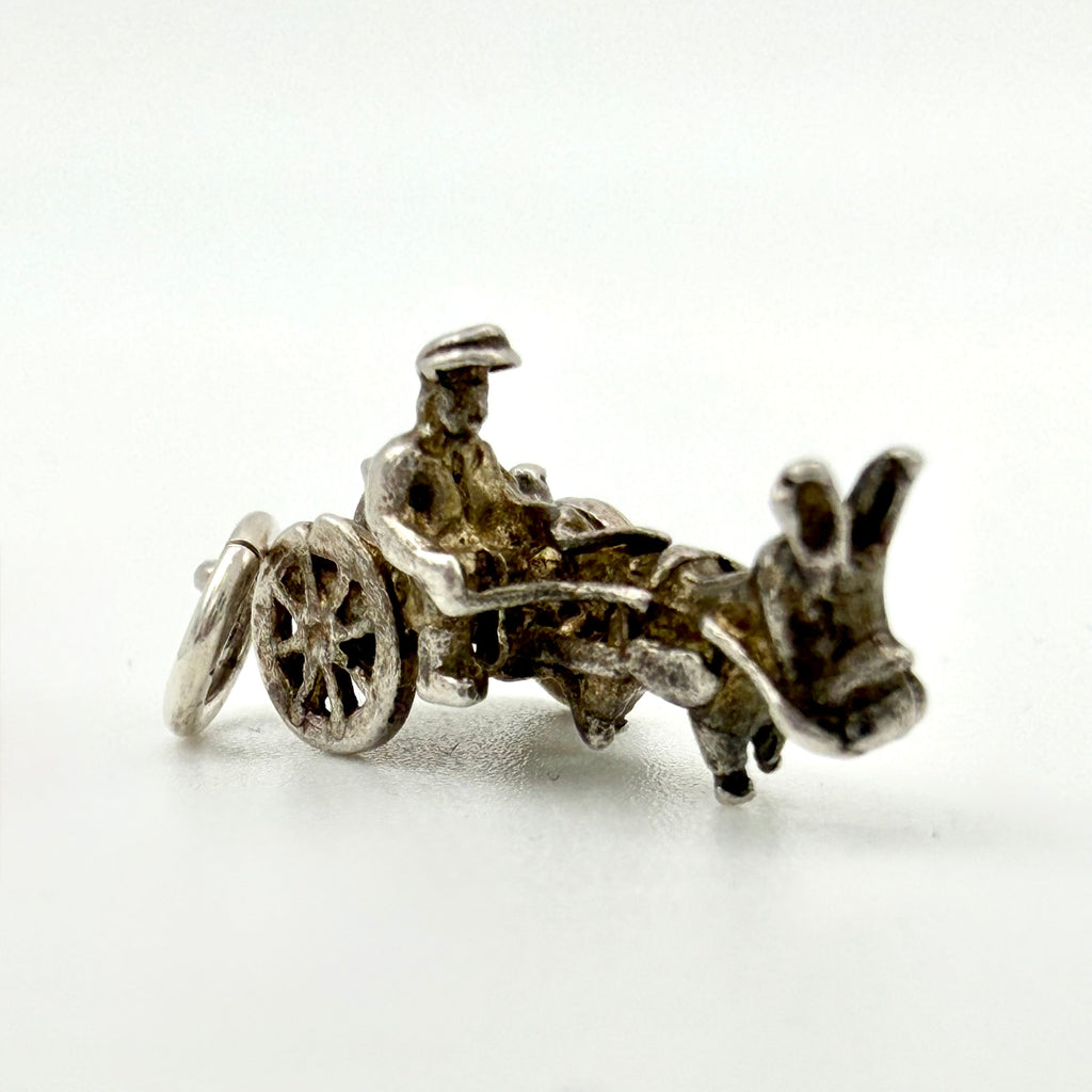 Vintage 925 Sterling Silver Horse and Cart Charm - Pats Silver