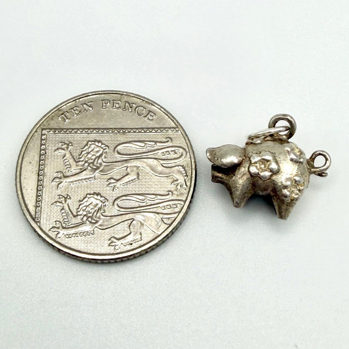 Vintage Sterling Silver Pig Charm