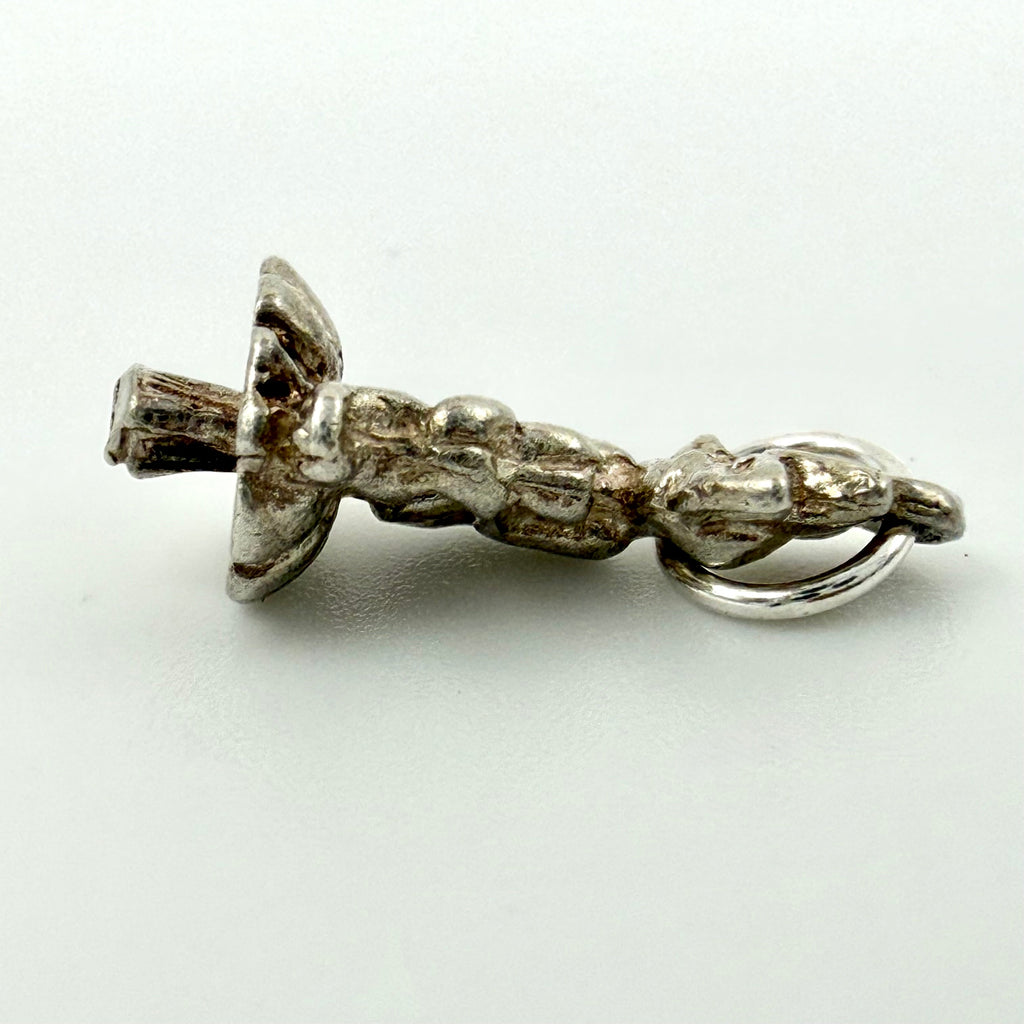 Vintage 925 Sterling Silver Imp On Toadstool Charm