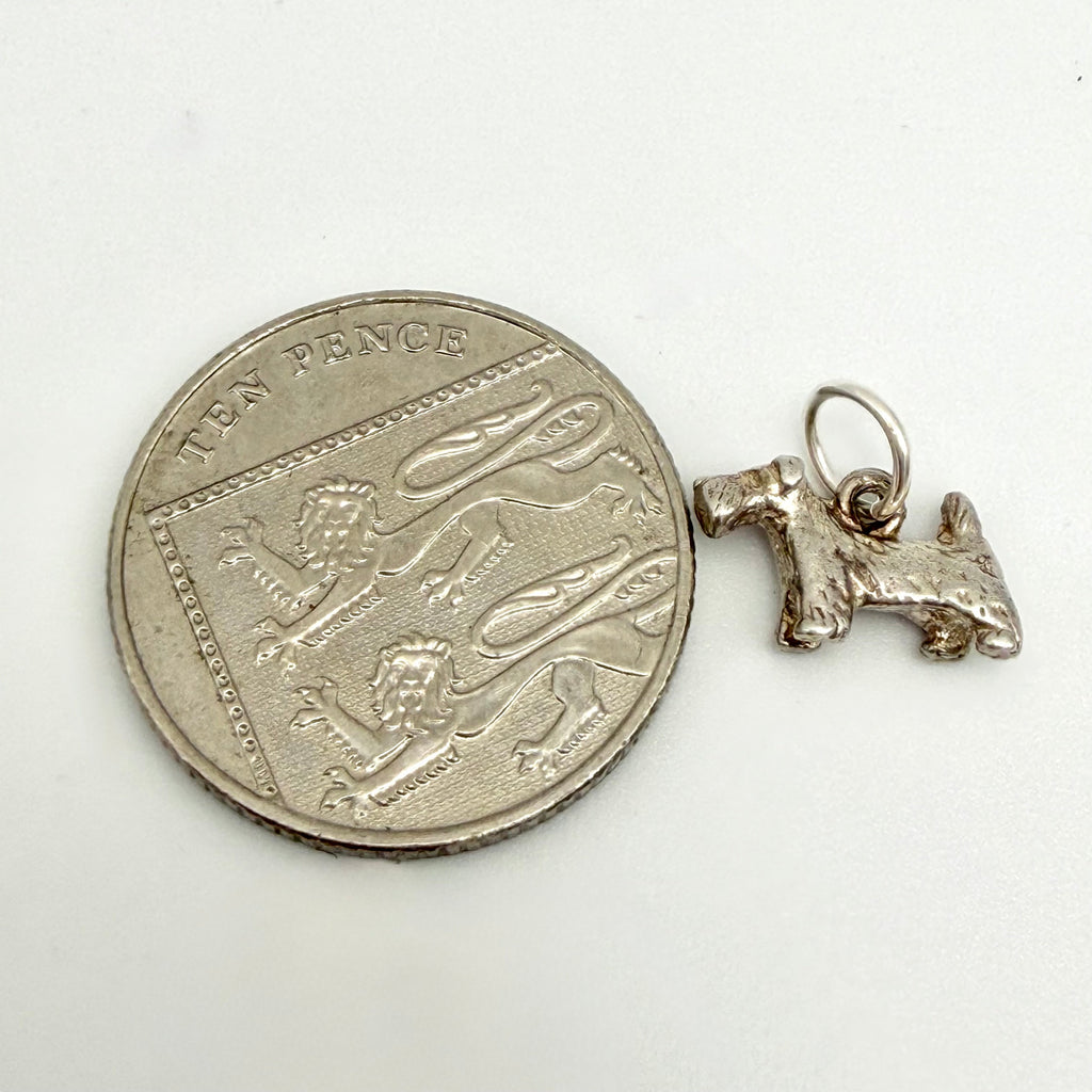 Vintage Sterling Silver Terrier Dog Charm