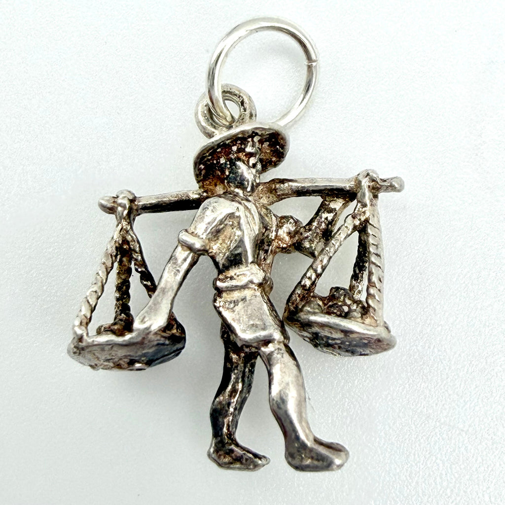 Vintage 925 Sterling Silver Oriental Water Carrier Charm
