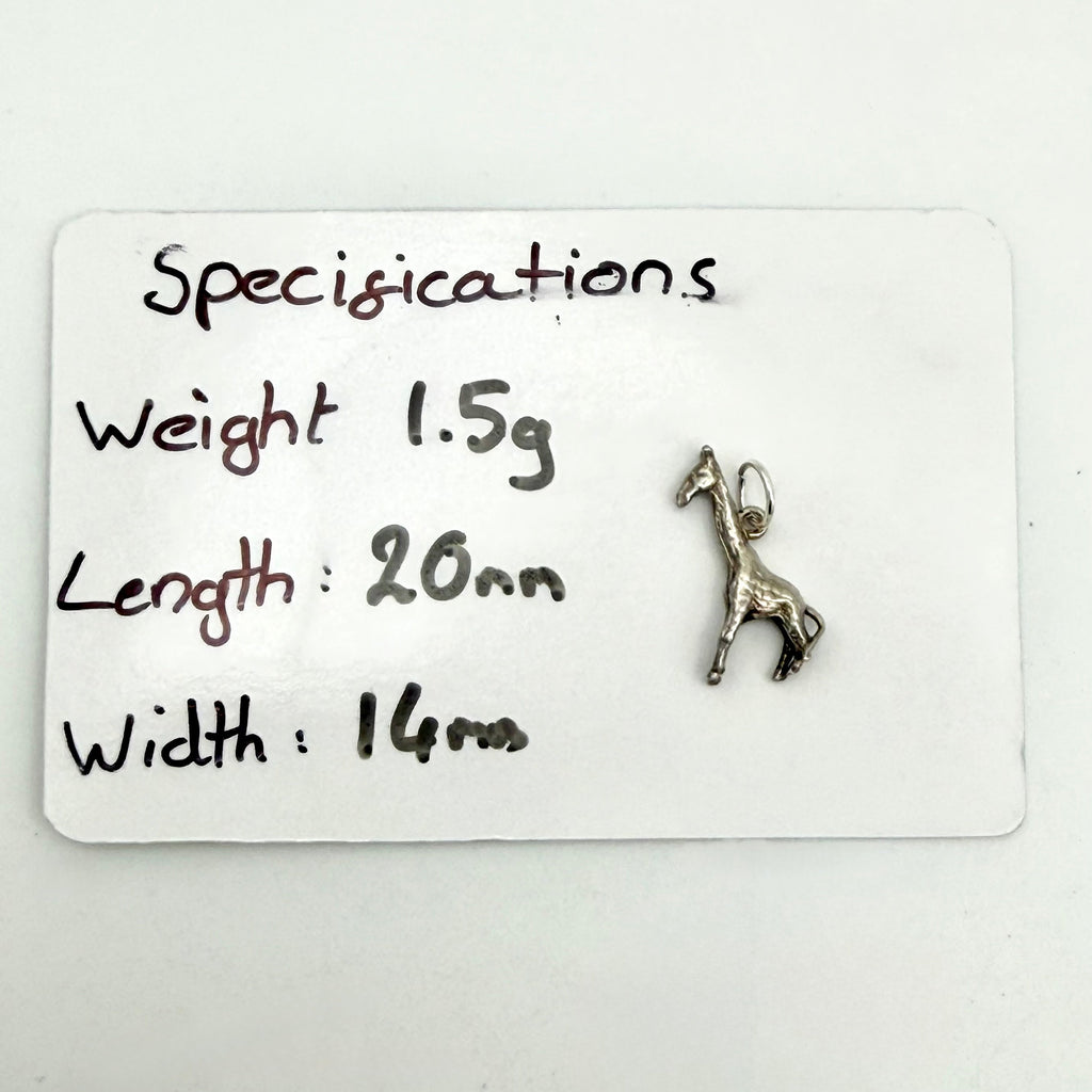 Vintage Sterling Silver Giraffe Charm