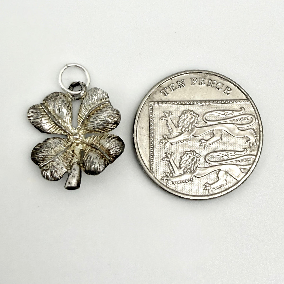 Vintage Sterling Silver Four Leaf Clover Charm