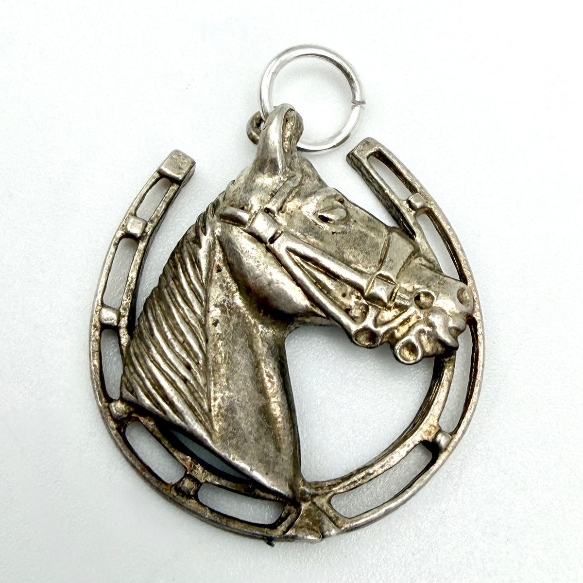 Vintage Sterling Silver Horse Head Horseshoe Charm