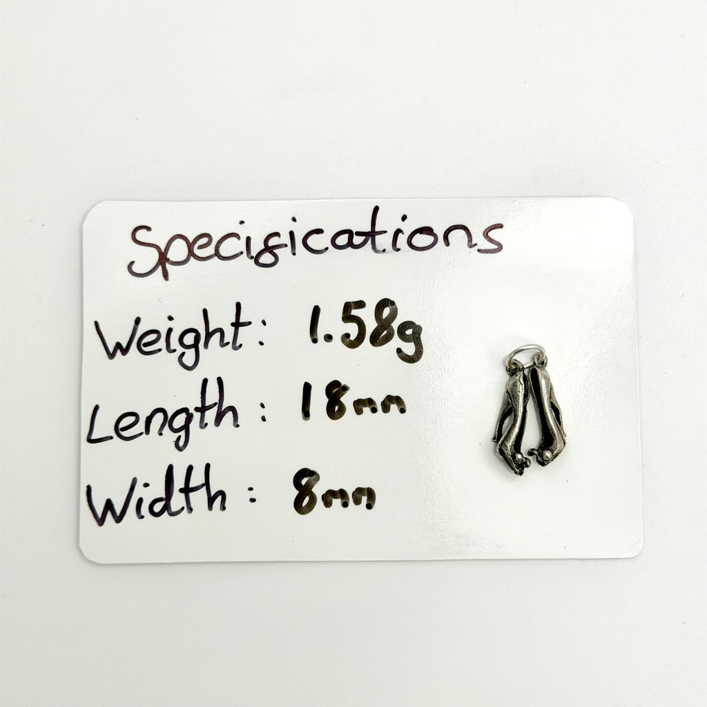 Vintage 925 Sterling Silver Pair of High Heel Stiletto Shoes Charm