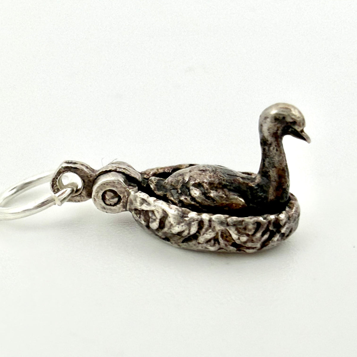 Vintage Sterling Silver “The Golden Egg” Goose Charm