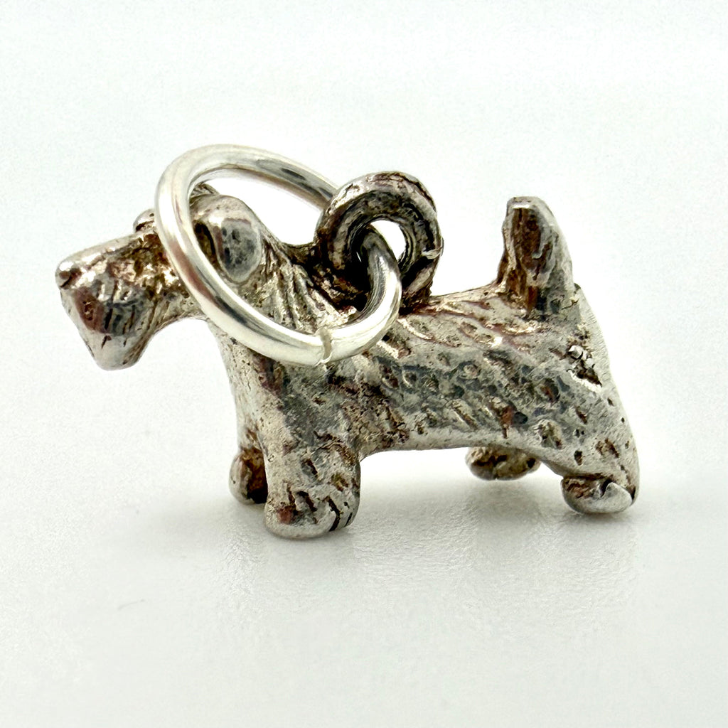 Vintage Sterling Silver Terrier Dog Charm