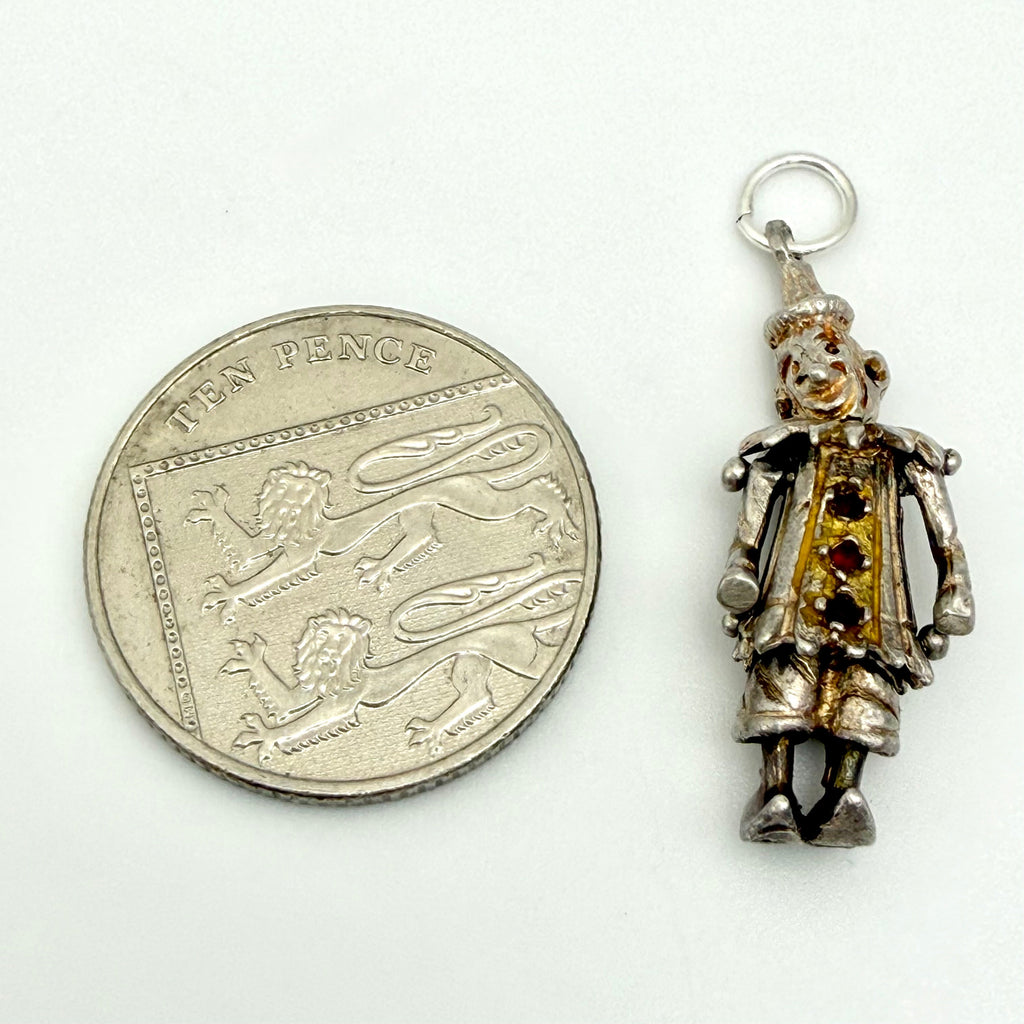 Vintage Sterling Silver clown Charm