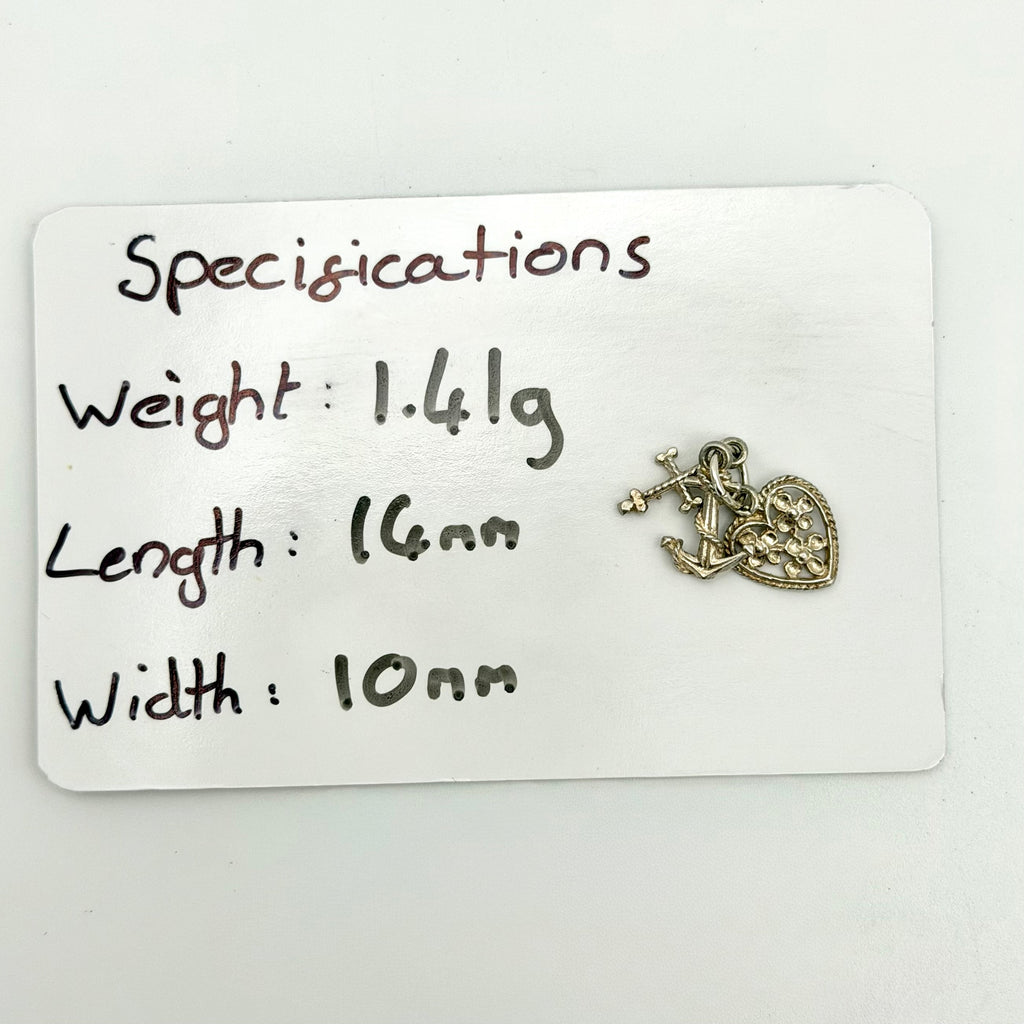 Vintage Sterling Silver Faith Hope Charity Charm