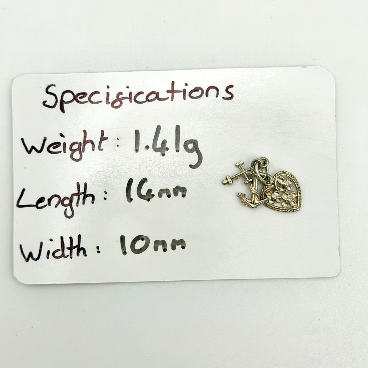 Vintage Sterling Silver Faith Hope Charity Charm
