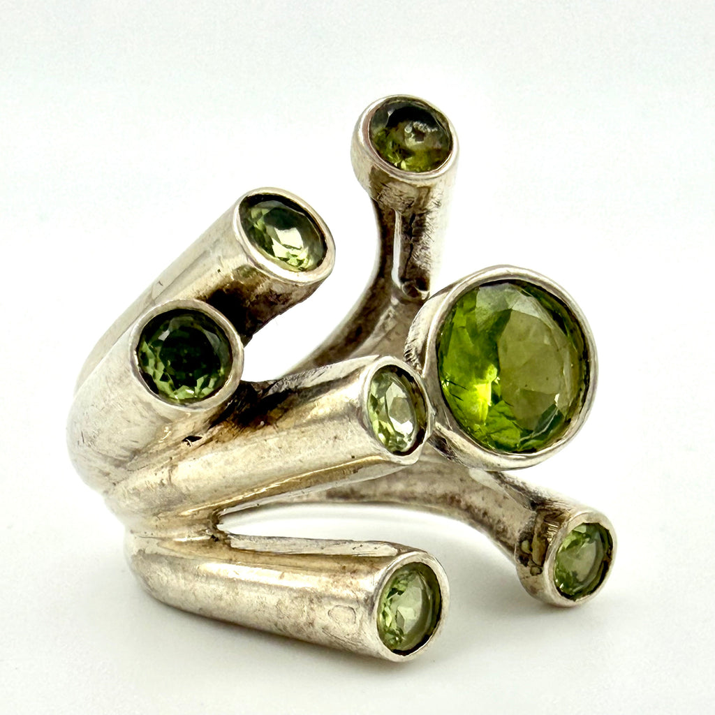 Vintage Sterling Silver Peridot Ring