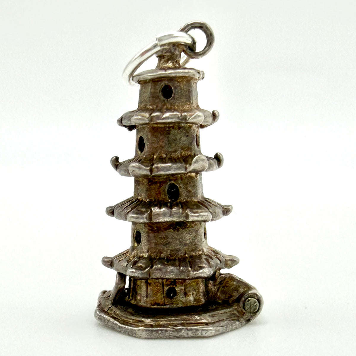 Vintage Sterling Silver Asian Pagoda Monk Charm