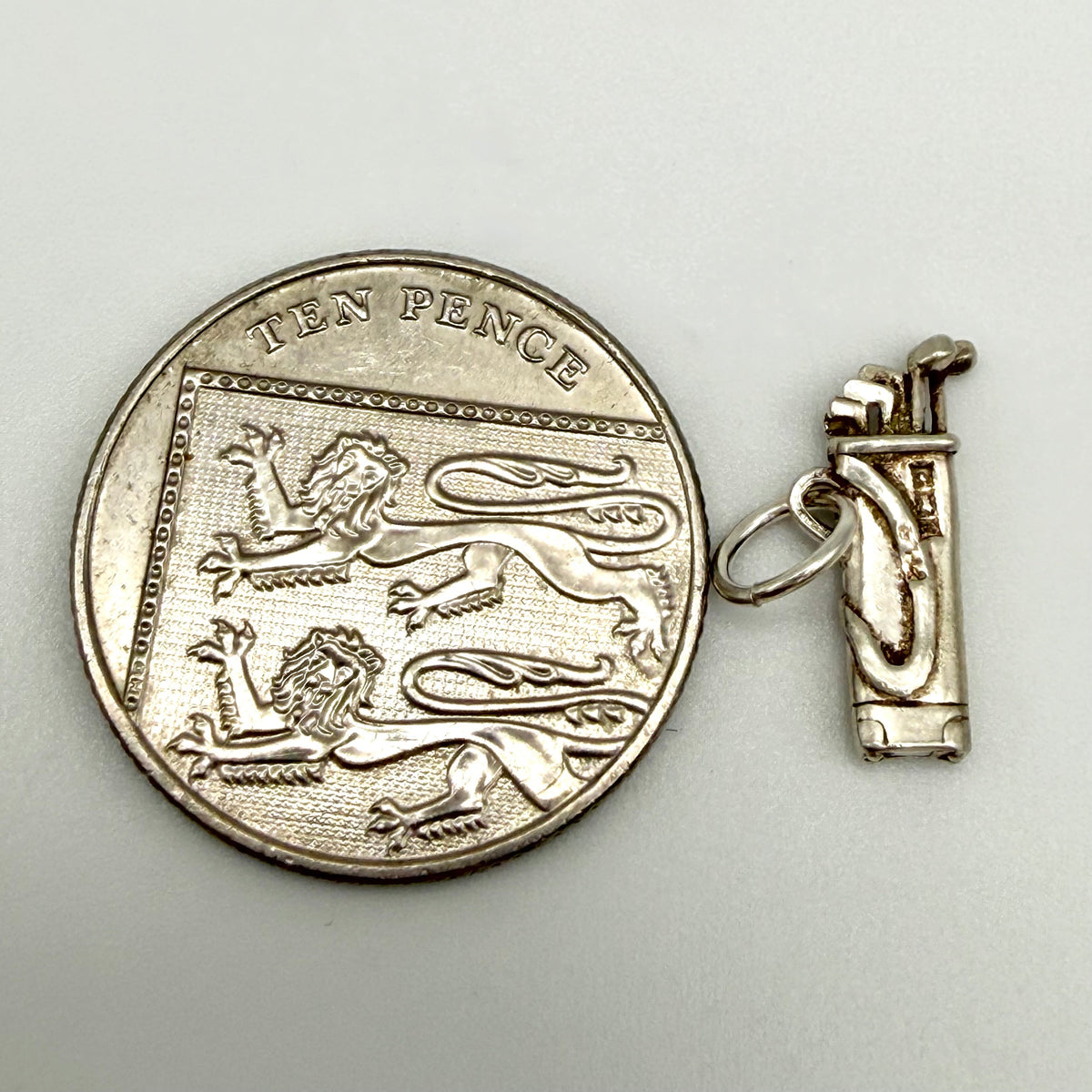 Vintage 925 Sterling Silver Golf Bag Clubs Set Charm