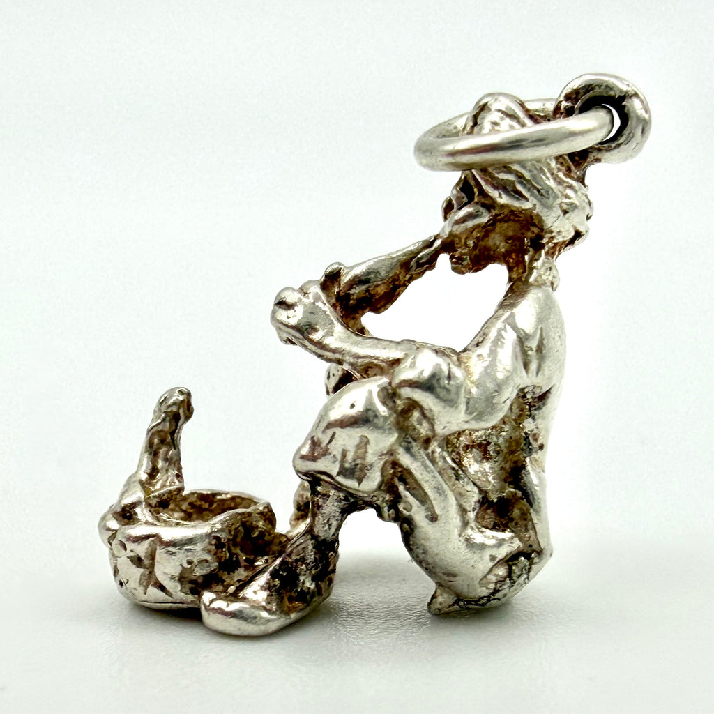 Vintage 925 Sterling Silver Snake Charmer Charm - Pats Silver