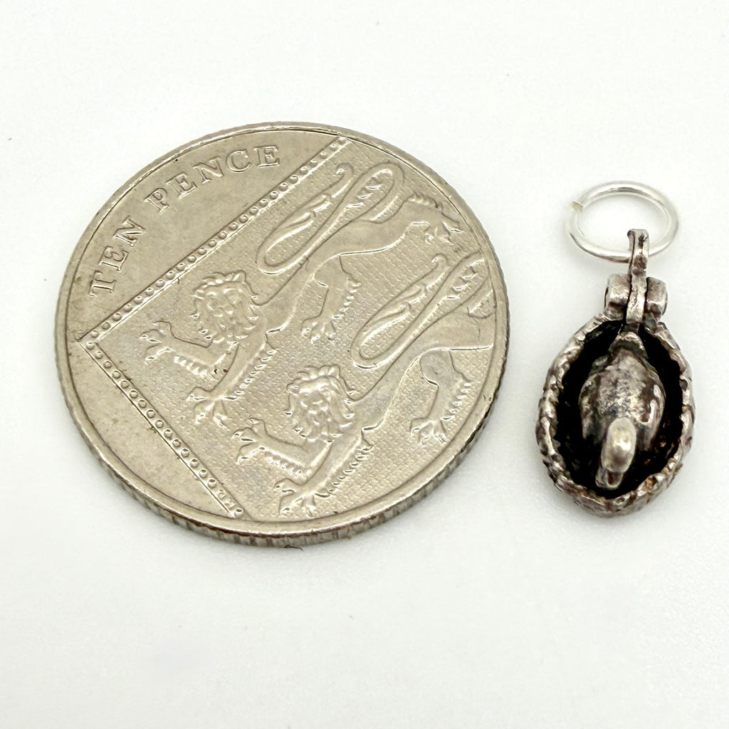 Vintage Sterling Silver “The Golden Egg” Goose Charm