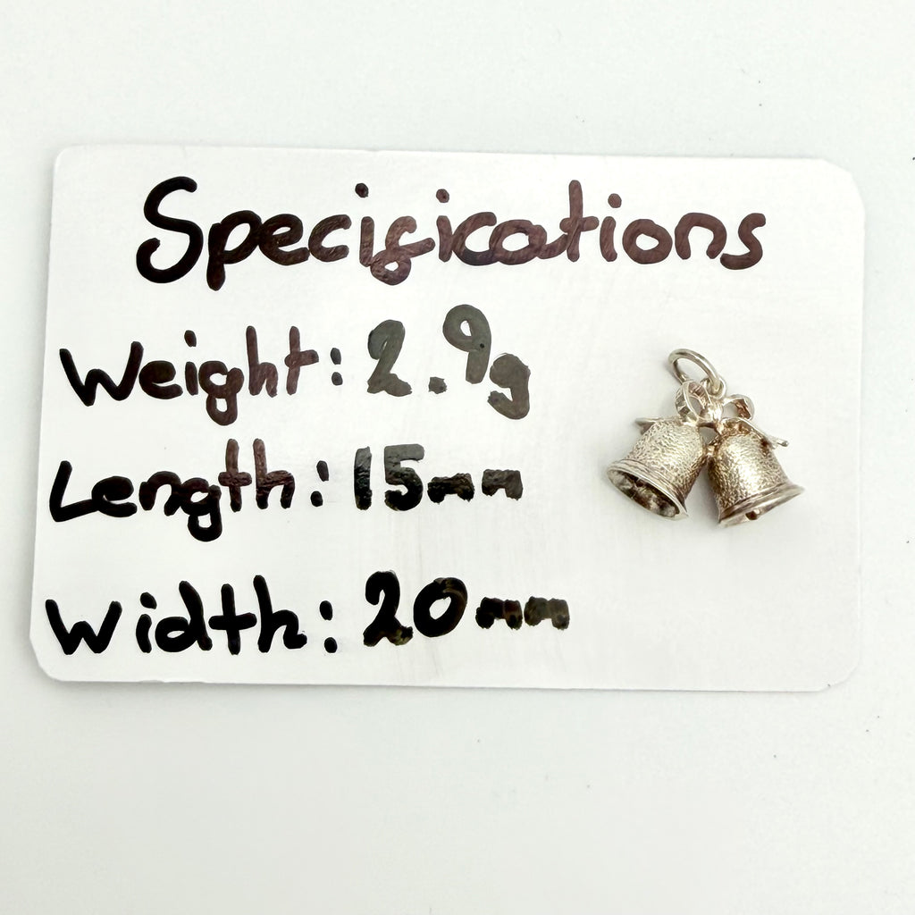 Vintage 925 Sterling Silver Bells Charm - Pats Silver
