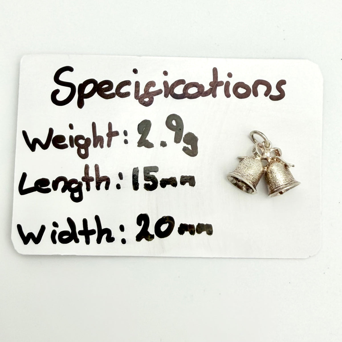 Vintage 925 Sterling Silver Bells Charm - Pats Silver