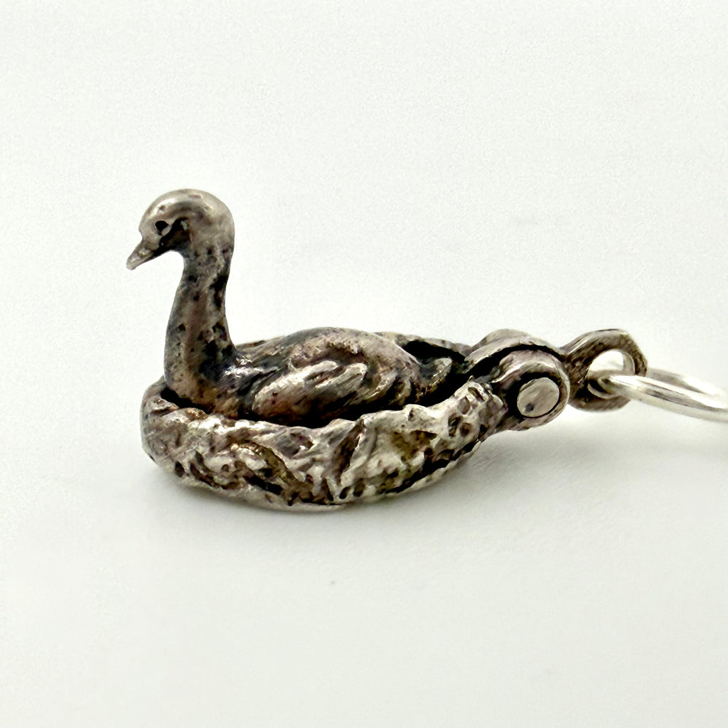 Vintage Sterling Silver “The Golden Egg” Goose Charm