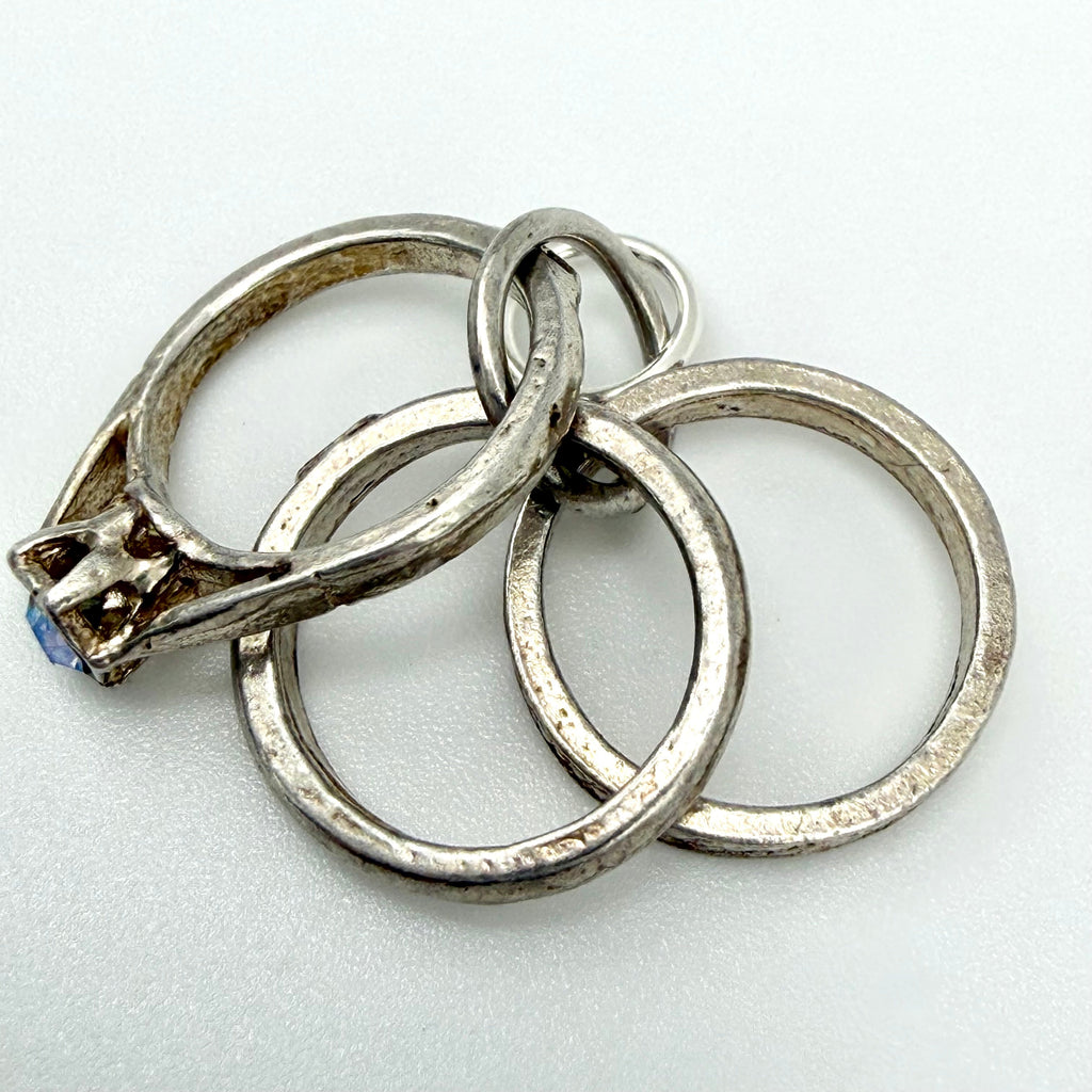 Vintage 925 Sterling Silver Rings Charm