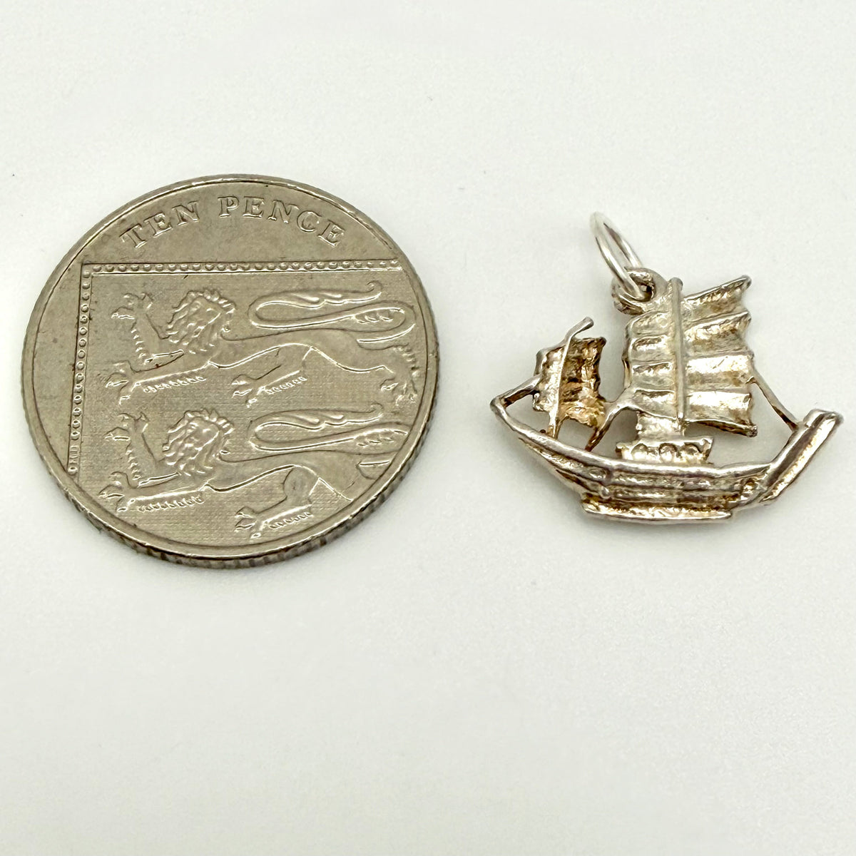 Vintage Sterling Silver Chinese Junk Sailing Boat Charm