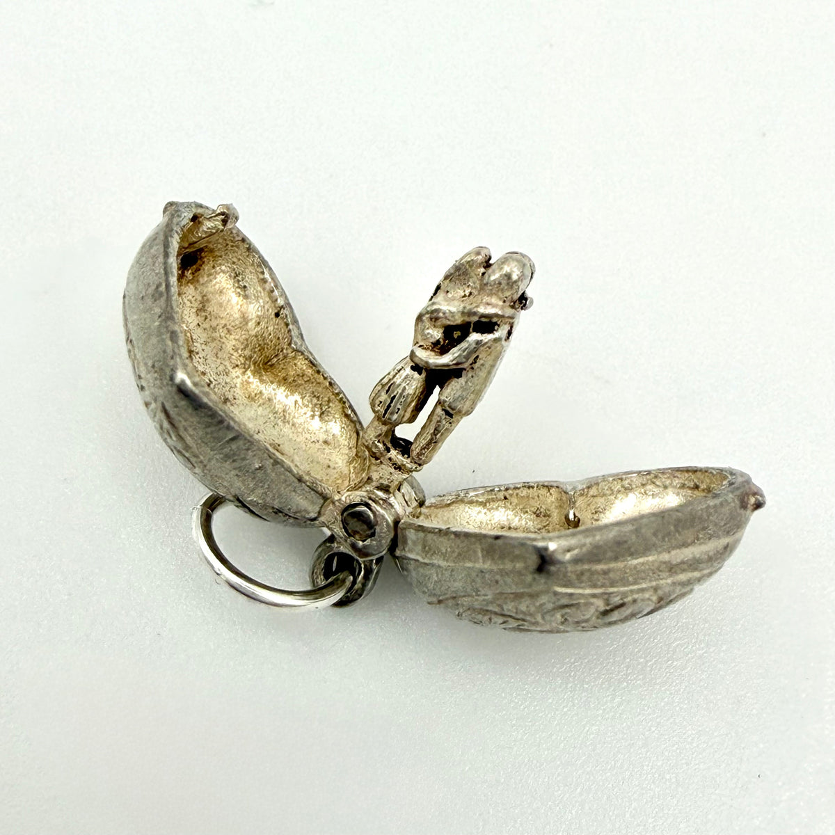 Vintage Sterling Silver couple in an opening heart Charm