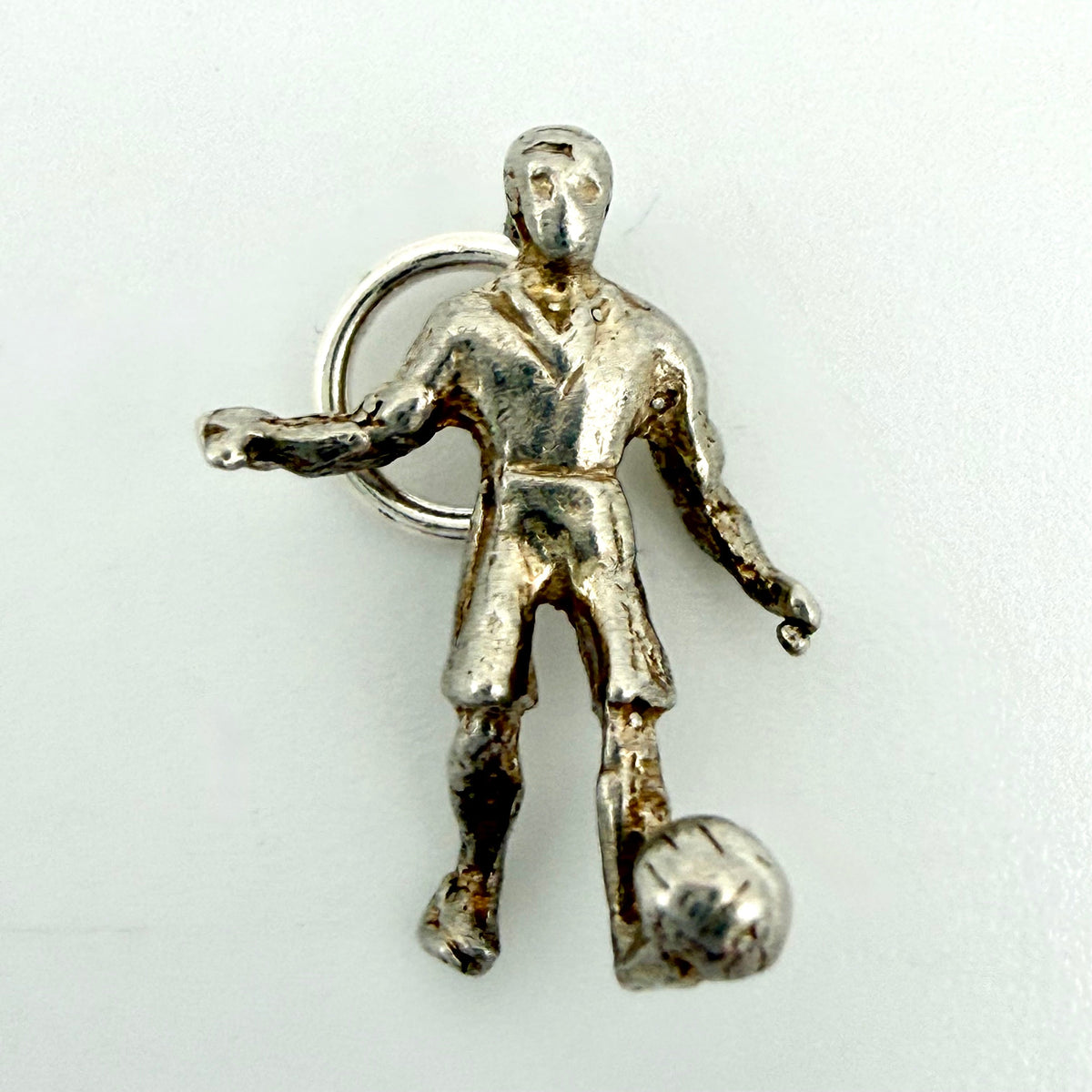Vintage Sterling Silver Footballer Charm