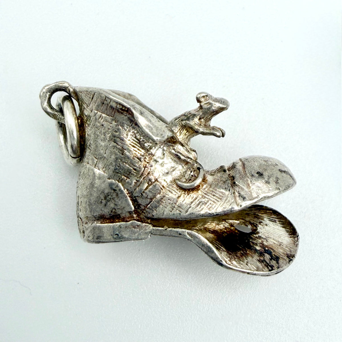 Vintage 925 Sterling Silver Mice in Boot Charm - Pats Silver