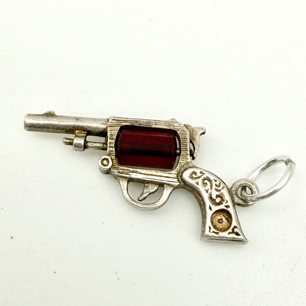 Vintage Sterling Silver revolver Charm