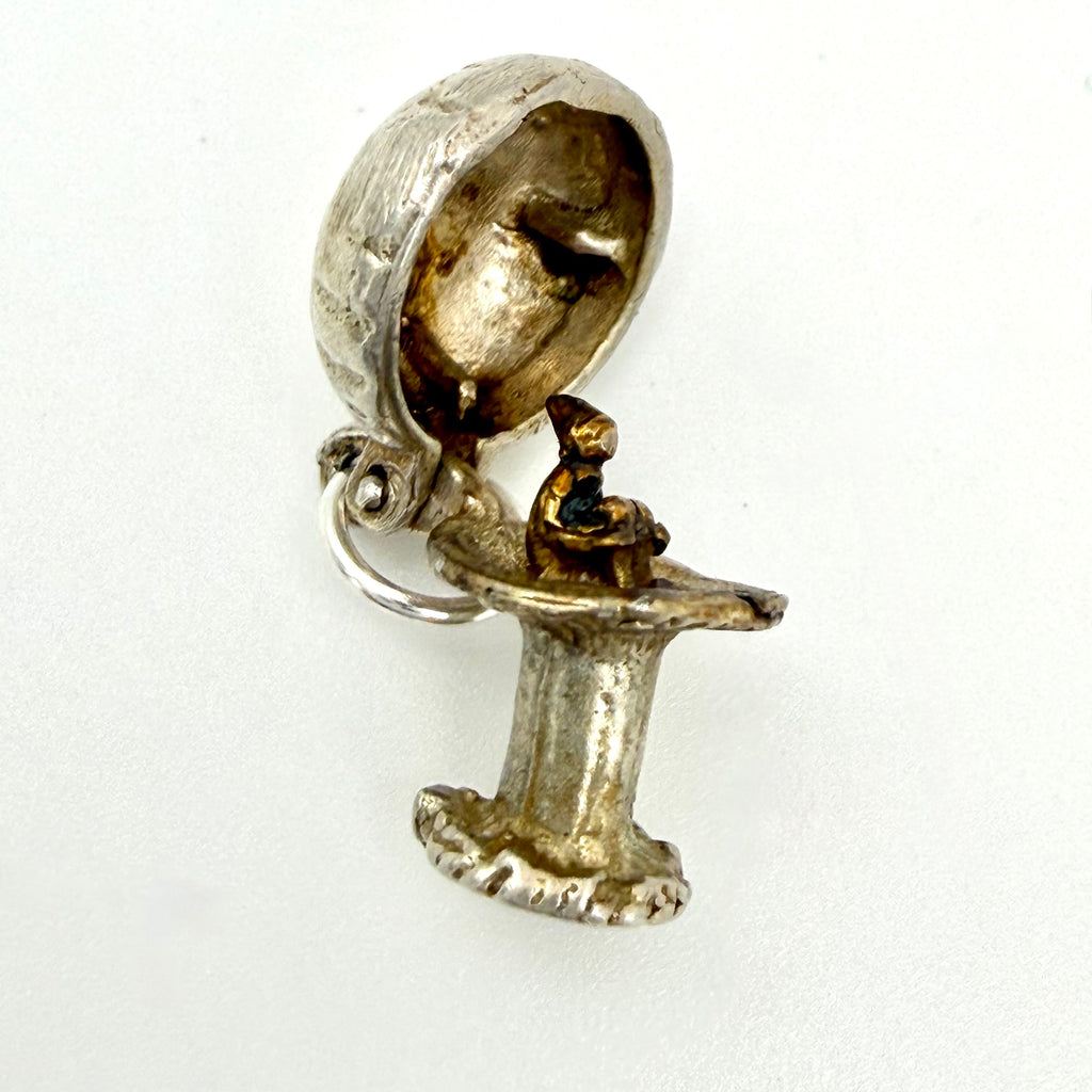 Vintage Sterling Silver mushroom house Charm