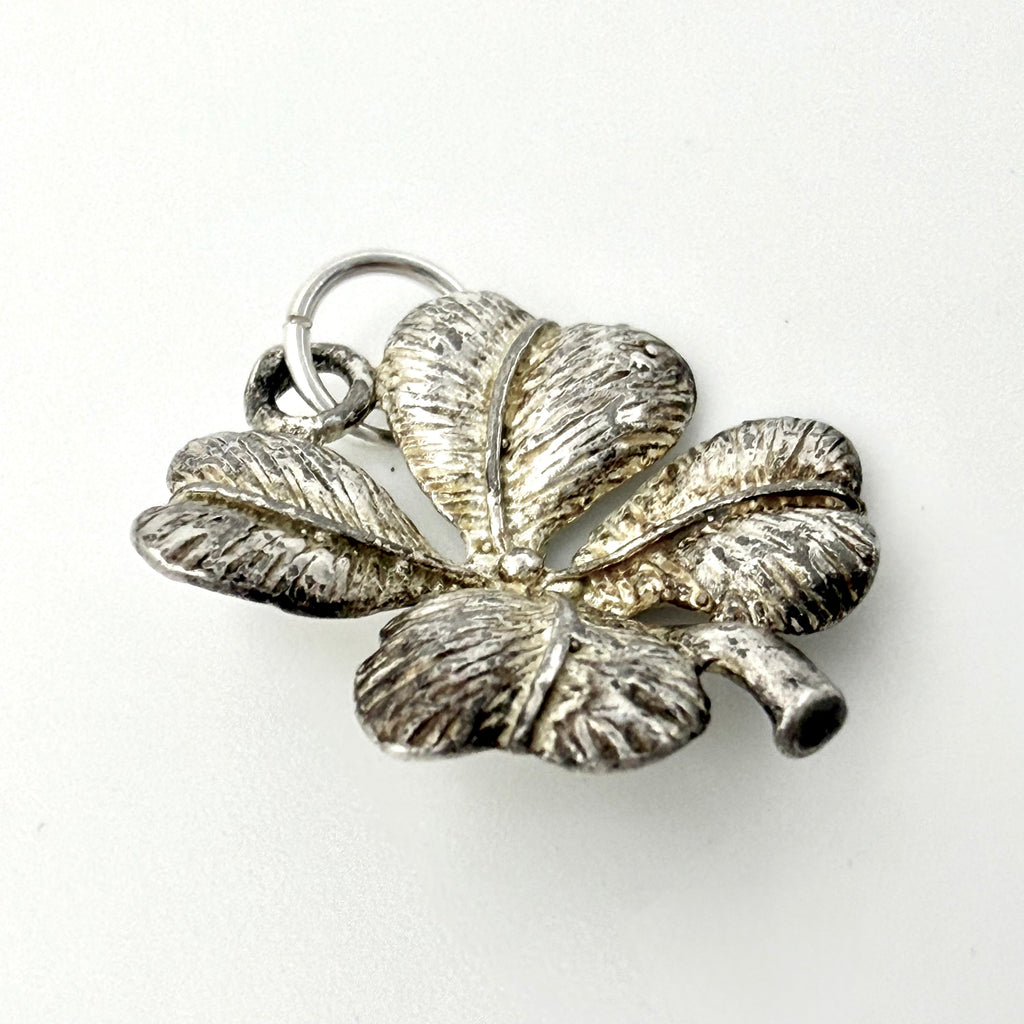 Vintage Sterling Silver Four Leaf Clover Charm