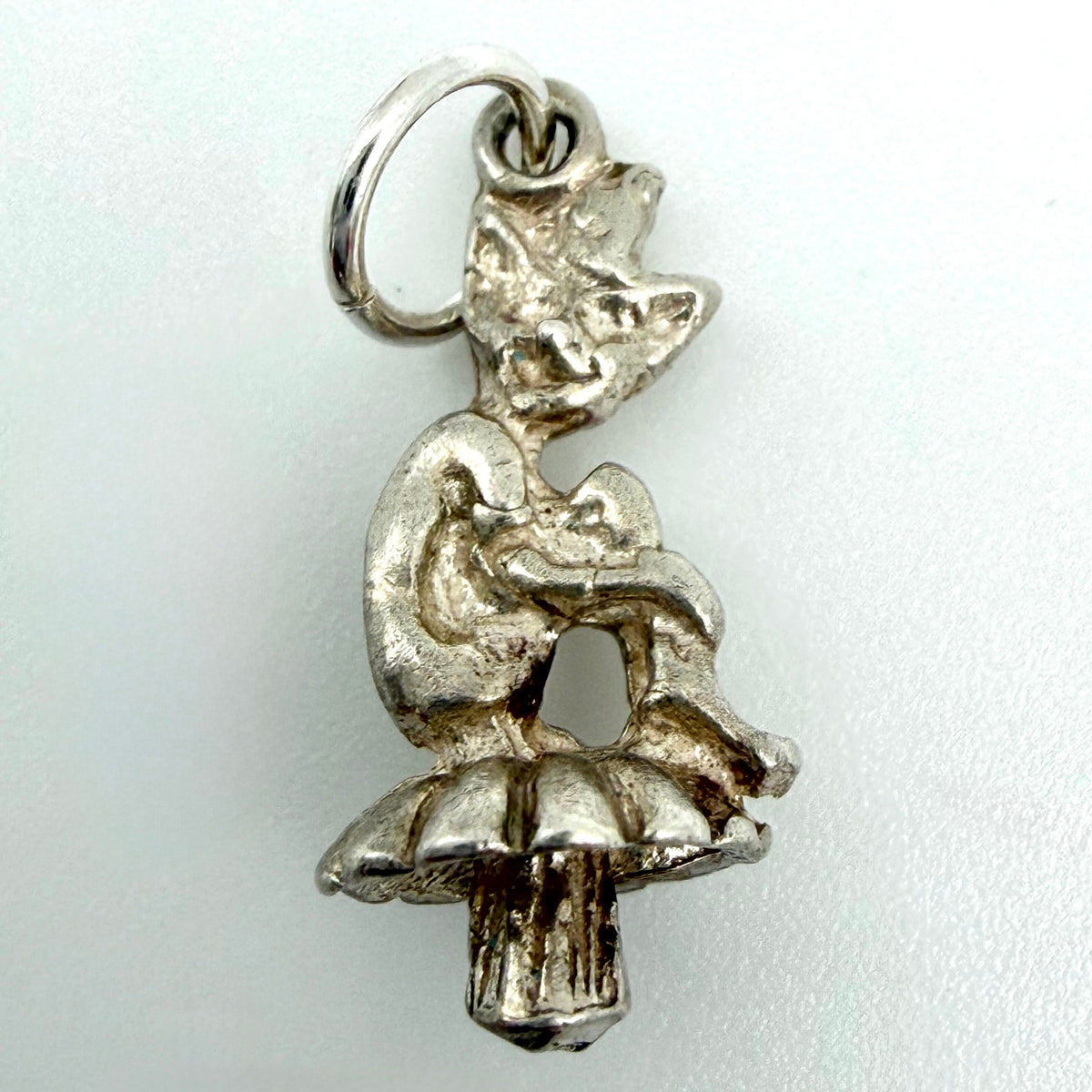 Vintage 925 Sterling Silver Imp On Toadstool Charm