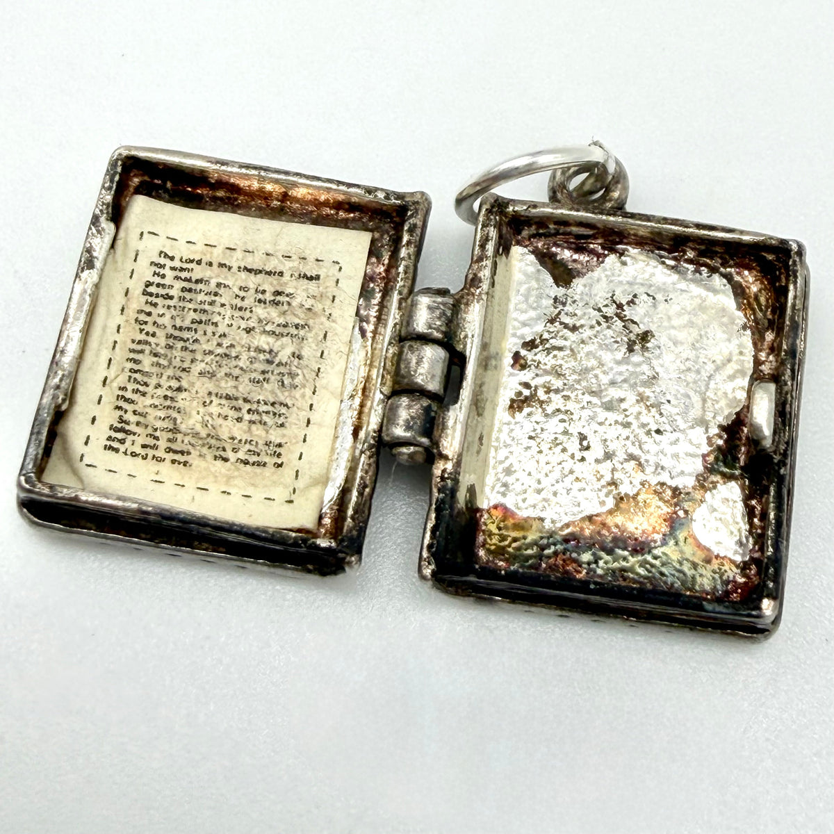 Vintage Sterling Silver Holy Bible Book Charm