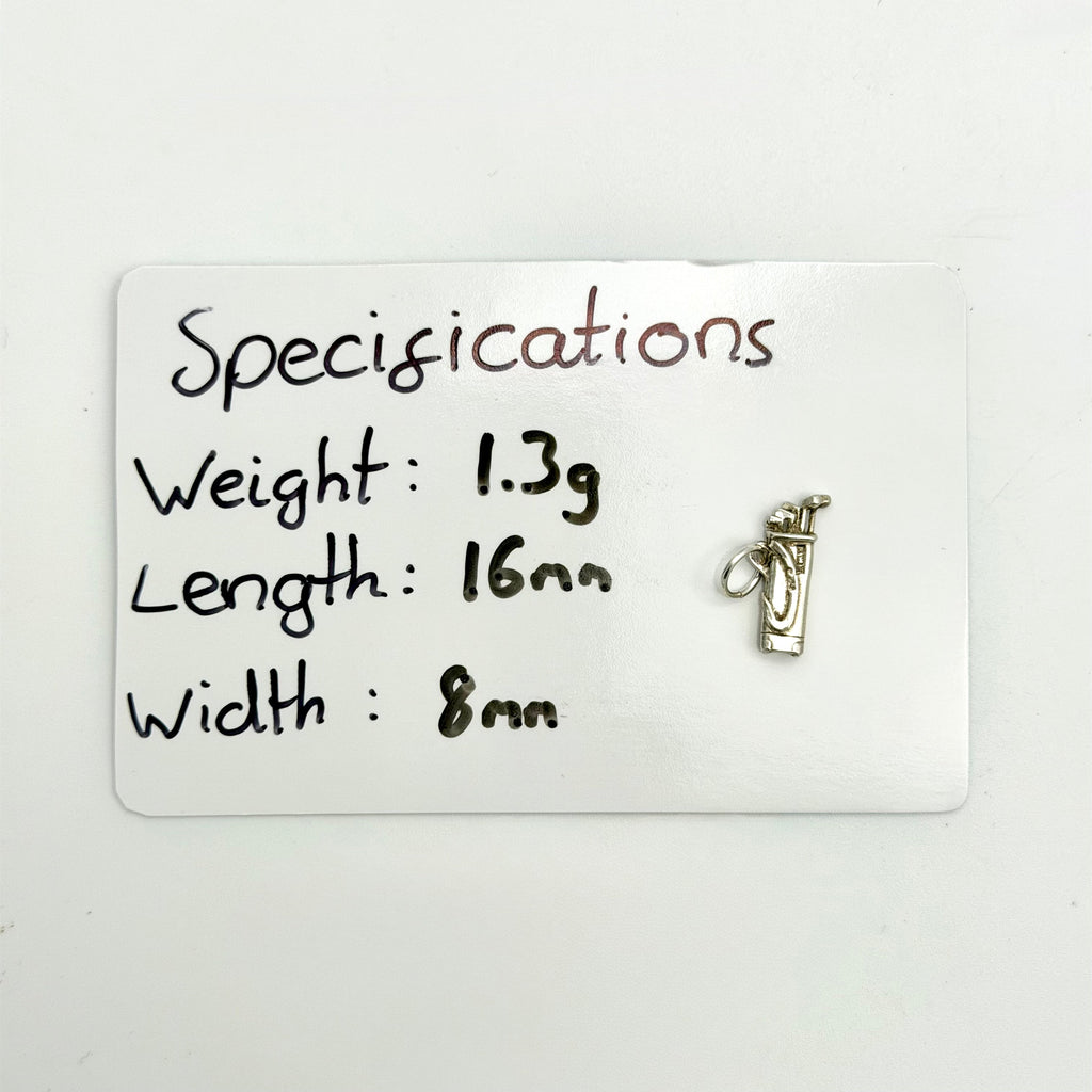 Vintage 925 Sterling Silver Golf Bag Clubs Set Charm