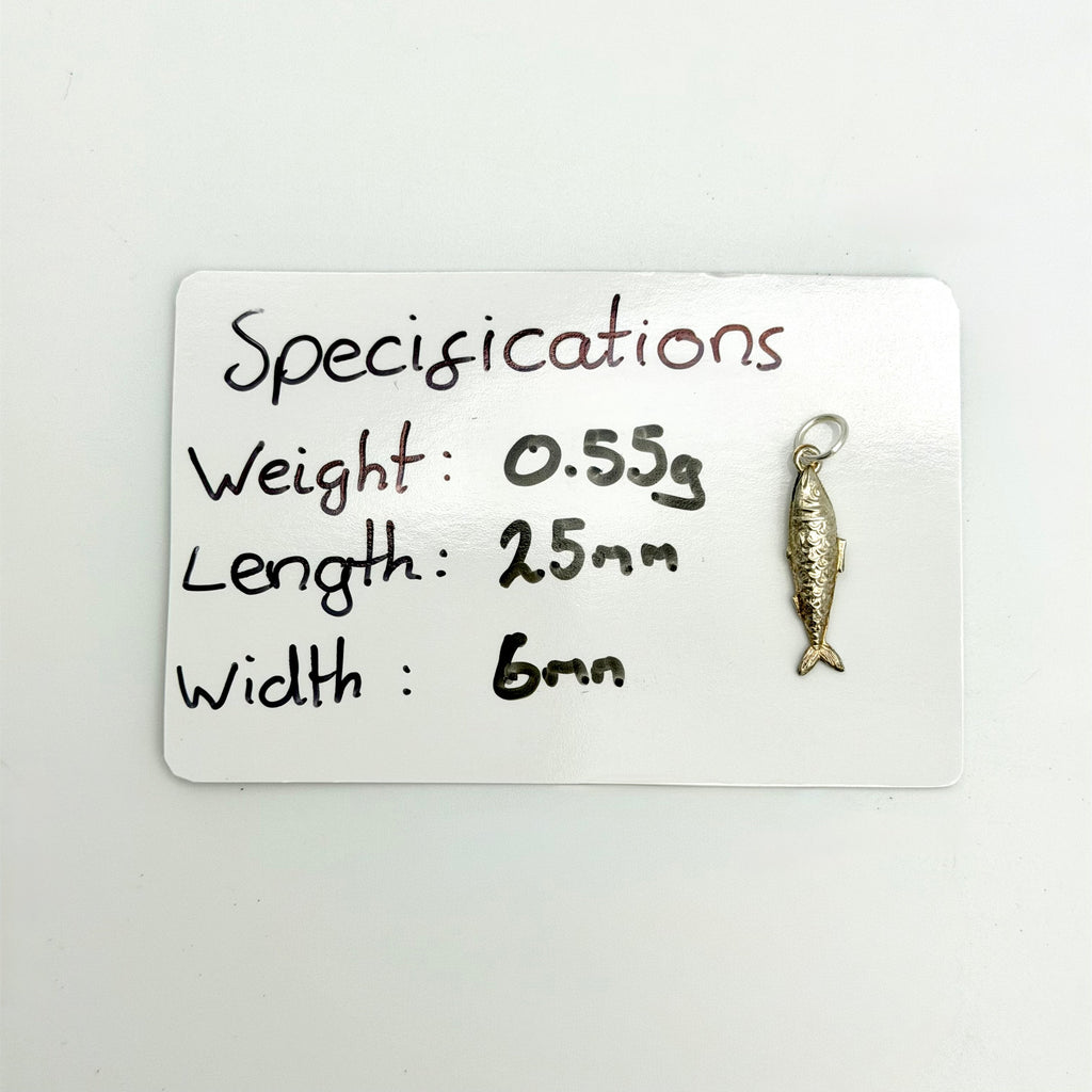 Vintage 925 Sterling Silver Fish Charm