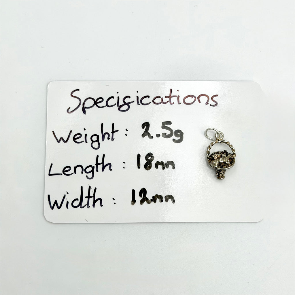 Vintage 925 Sterling Silver Flower Basket Charm