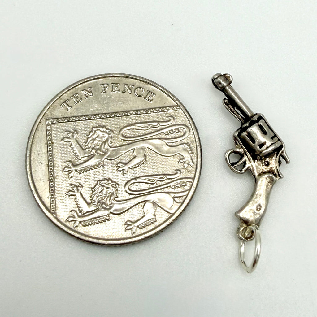 Vintage 925 Sterling Silver Revolver Charm