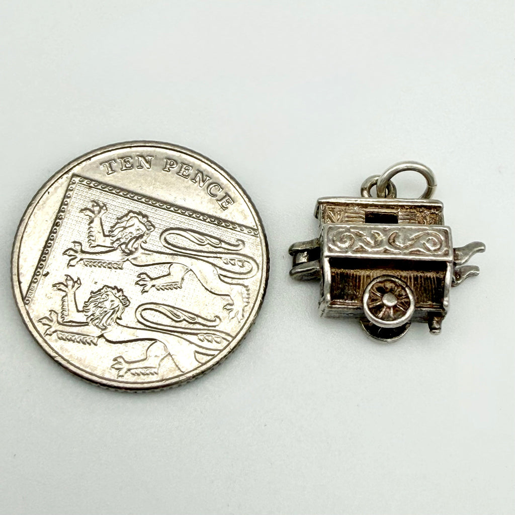 Vintage 925 Sterling Silver Organ Grinder Charm - Pats Silver