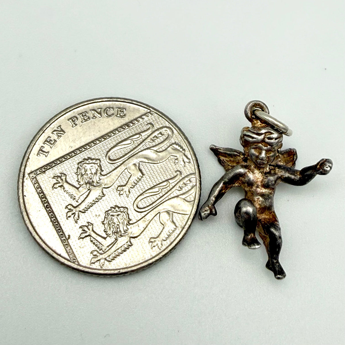 Vintage Sterling Silver Cherub Charm - Pats Silver