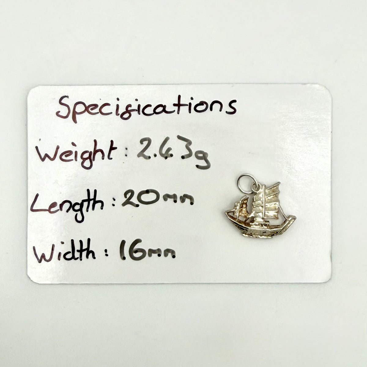 Vintage Sterling Silver Chinese Junk Sailing Boat Charm