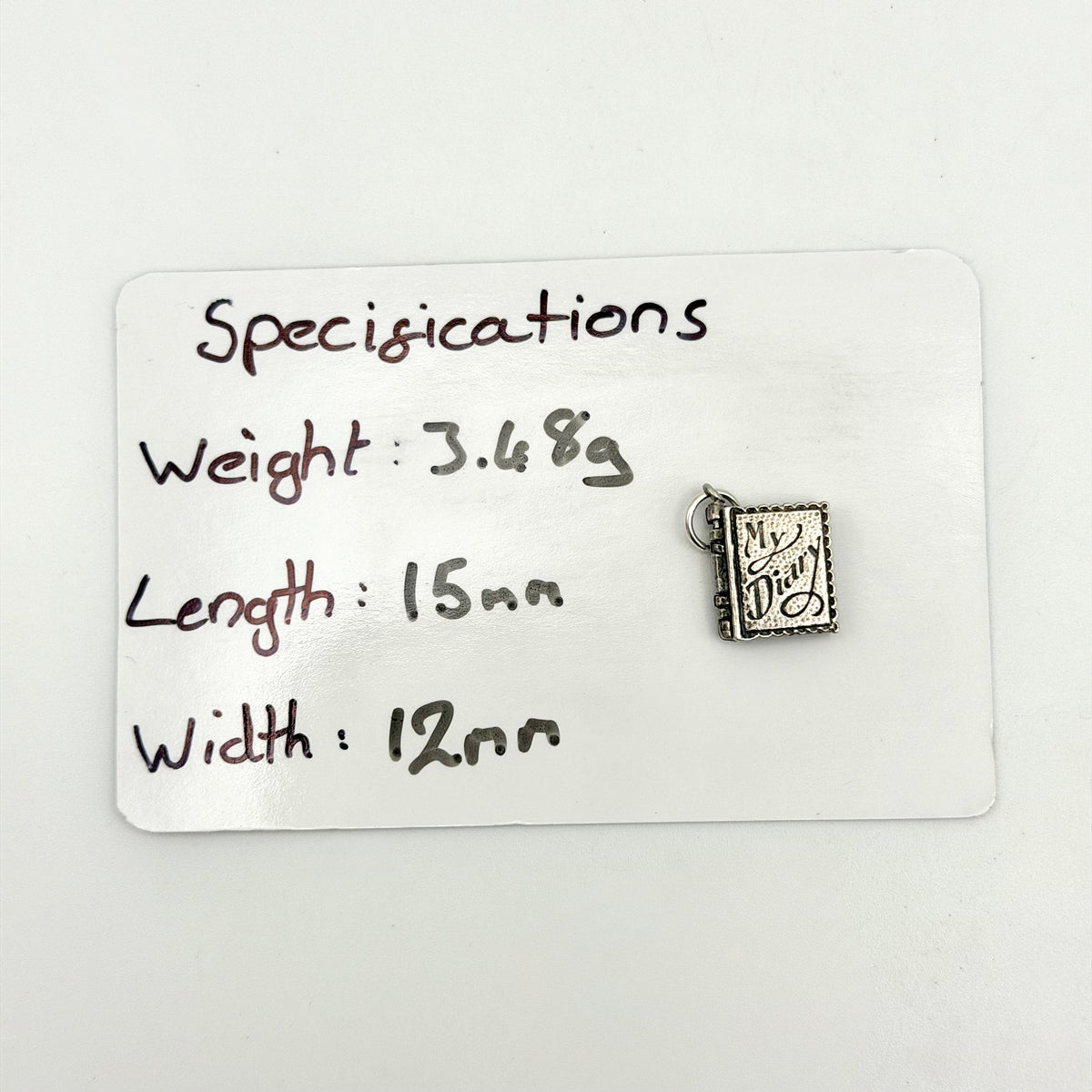 Vintage Sterling Silver My Diary Opening Book Charm