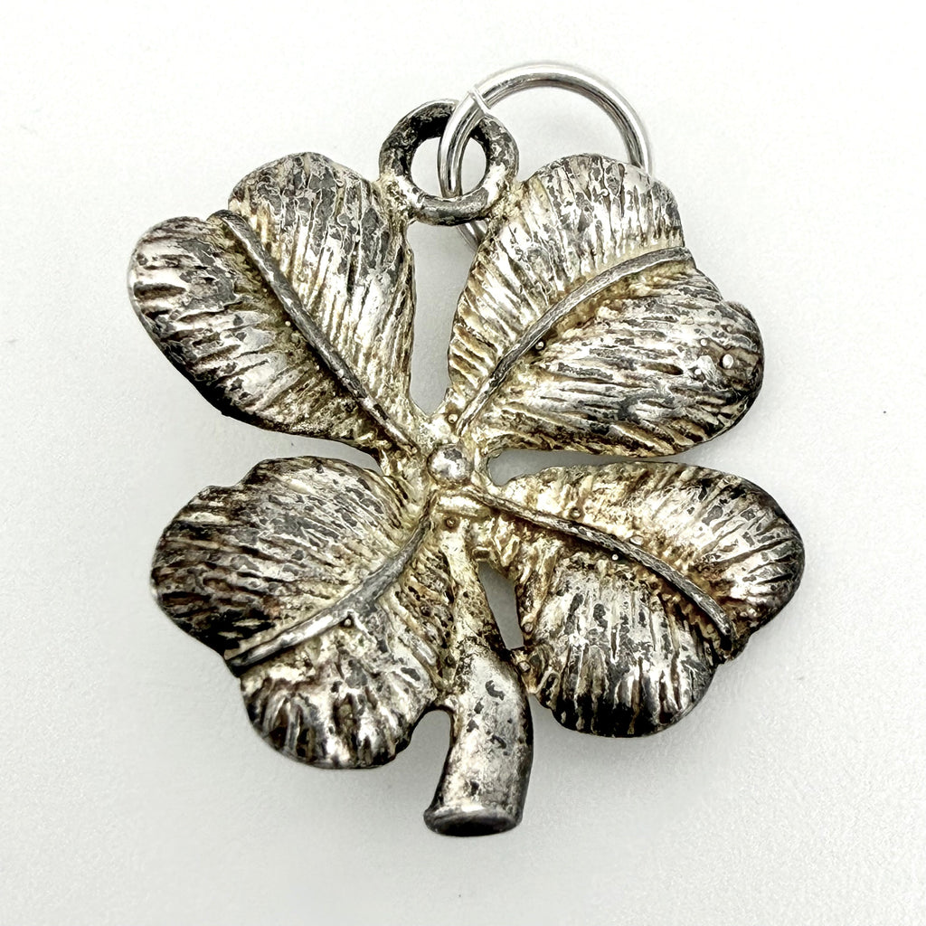 Vintage Sterling Silver Four Leaf Clover Charm