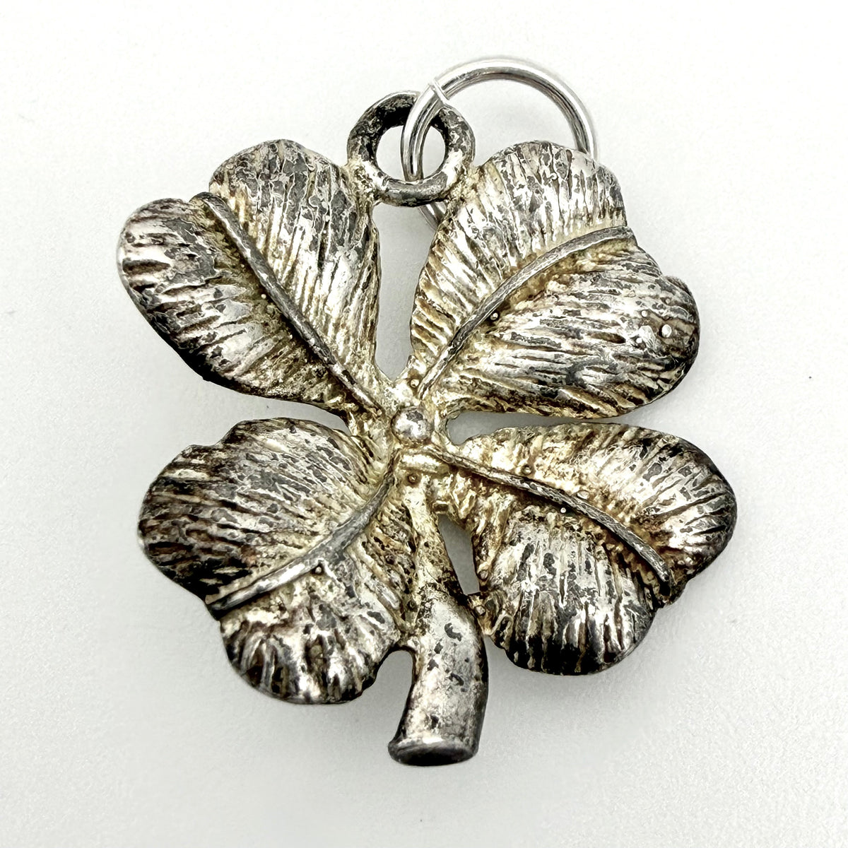 Vintage Sterling Silver Four Leaf Clover Charm