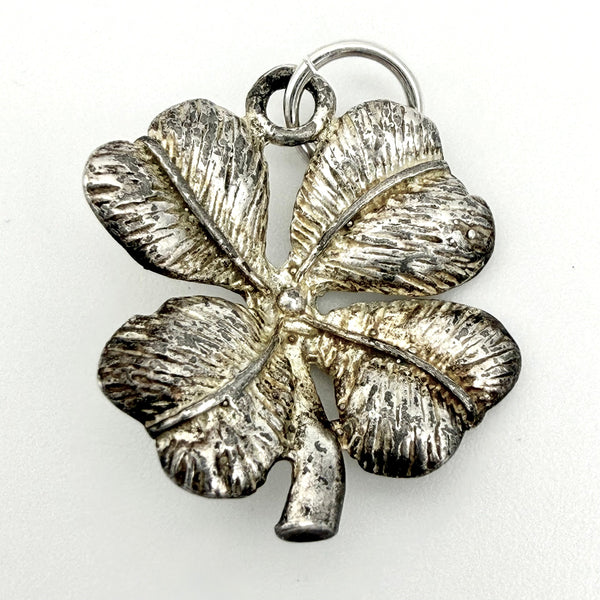 Vintage Sterling Silver Four Leaf Clover Charm