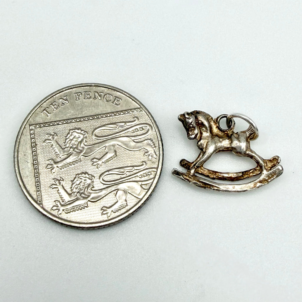 Vintage 925 Sterling Silver Rocking Horse Charm