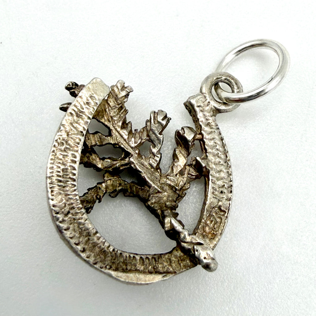Vintage Sterling Silver Lucky Heather Horseshoe Charm