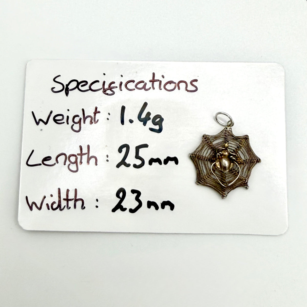 Vintage Sterling Silver Spider Cobweb Charm