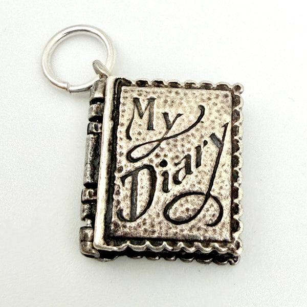 Vintage Sterling Silver My Diary Opening Book Charm