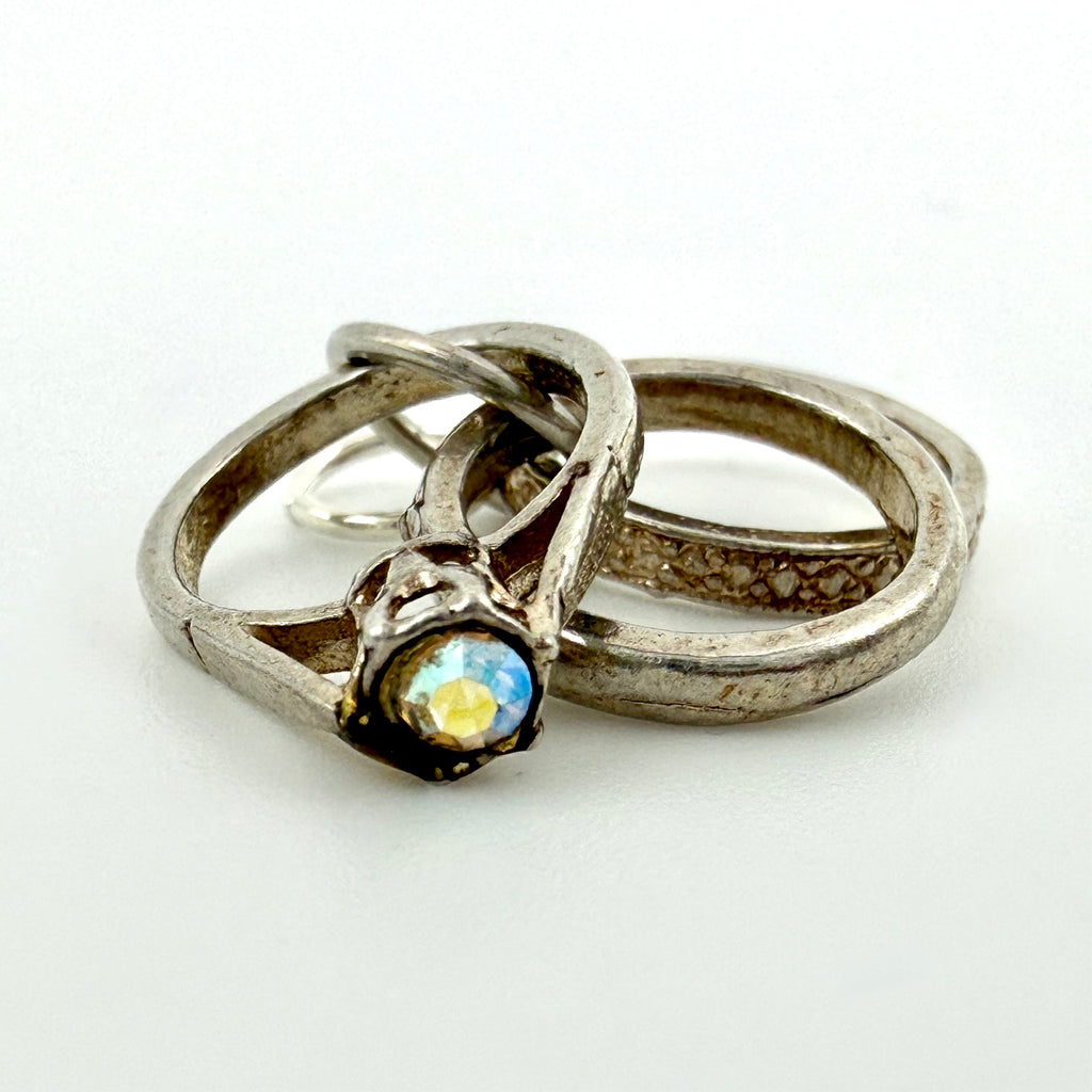 Vintage 925 Sterling Silver Rings Charm